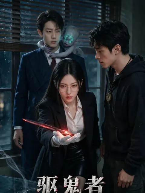 短剧《驱鬼者》封面，都市夜色中的驱鬼者